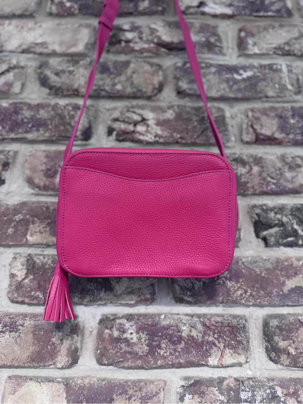 Cuyana Red Pebbled Leather Crossbody with Tassel - Picture 5 of 12